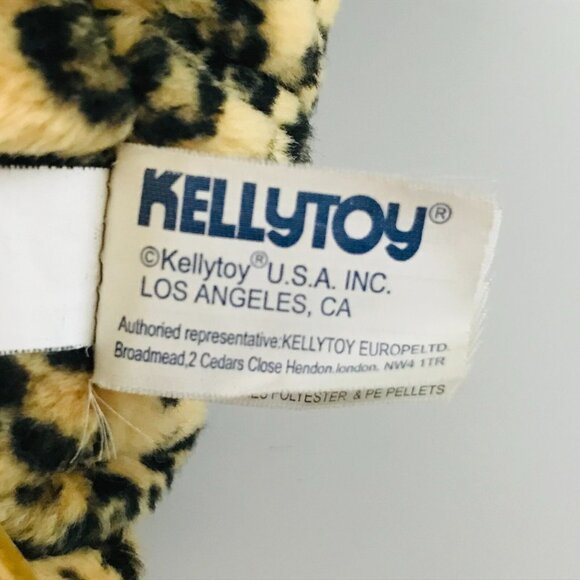 KellyToy Leopard Cheetah Stuffed Animal Plush Soft Toy Wildcat 13" Gold Ribbon - Picture 6 of 8